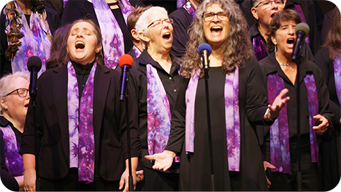 Promotional image for Soromundi Lesbian Chorus of Eugene, an entertainment act at The Saturday Market.